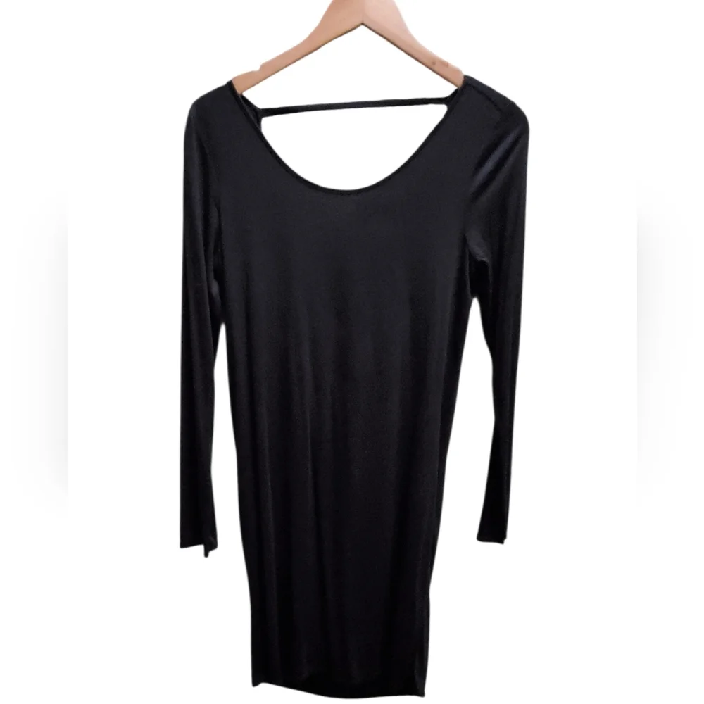 Helmut Lang Kinetic Long Sleeve Bodycon Dress - Iconic Back Strap Dress - Picture 2 of 6